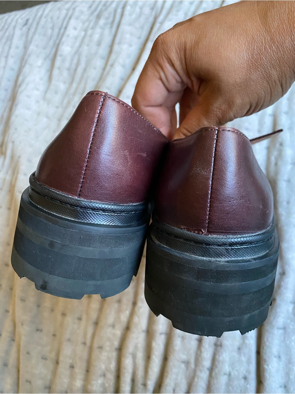 Madewell Wine Leather Mary Jane with Black Lug Sole - Picture 4 of 9